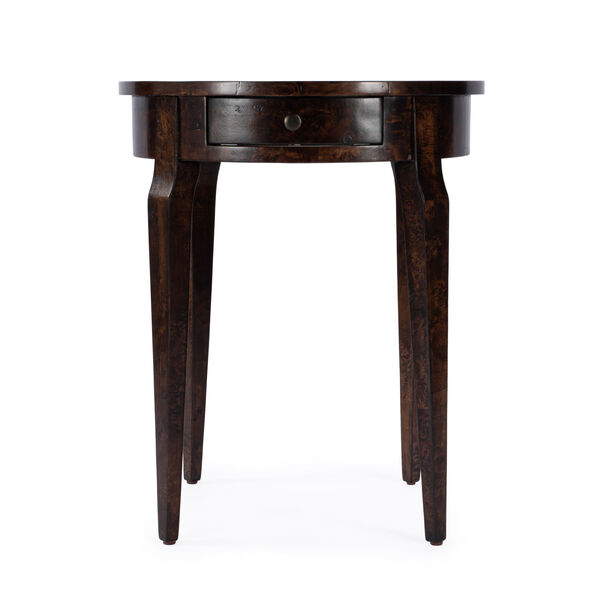 Archer Dark Burl Side Table with Drawer, image 1
