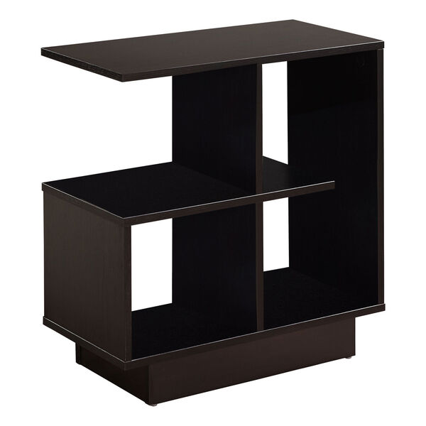 Cappuccino 12-Inch Accent Table with Four Open Shelves, image 1
