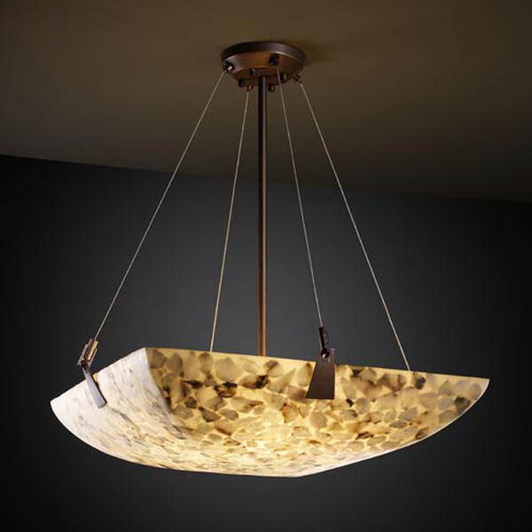 Alabster Rocks! 48-Inch Bowl Pendant with Tapered Clips, image 1