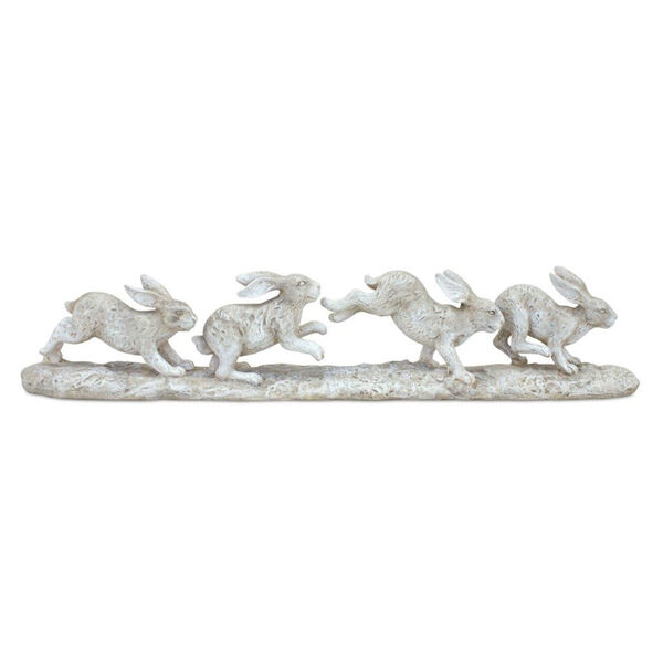 Gray Resin Rabbits Decorative Object, image 1