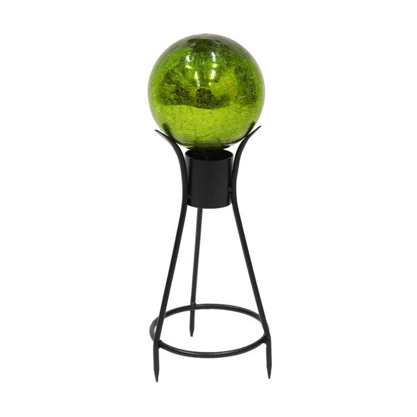 Fern Green Crackle Glass Gazing Globe with Stand, image 1