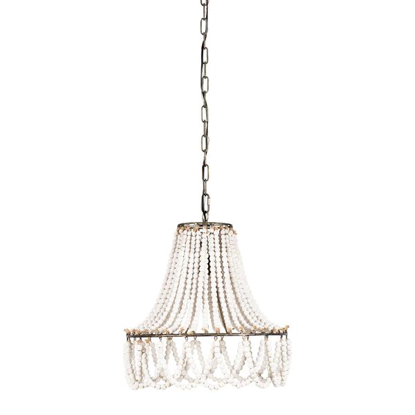 White One-Light 18-Inch Chandelier, image 5