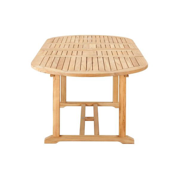 January Nature Sand Teak Oval Teak Teak Outdoor Dining Table with Double Extensions, image 9