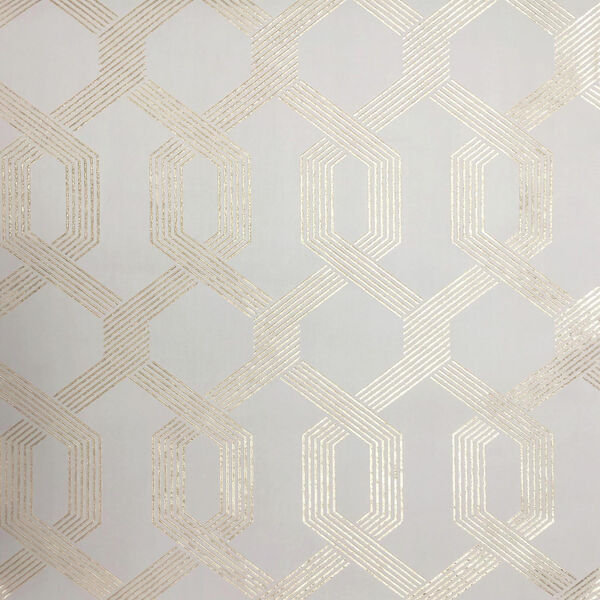 Mid Century Beige and Gold Wallpaper, image 1