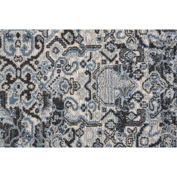 Ainsley Distressed Tribal Gray Blue Rectangular: 4 Ft. 3 In. x 6 Ft. 3 In. Area Rug, image 5