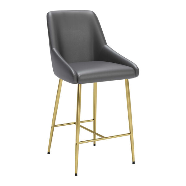 Madelaine Gray and Gold Counter Height Bar Stool, image 1