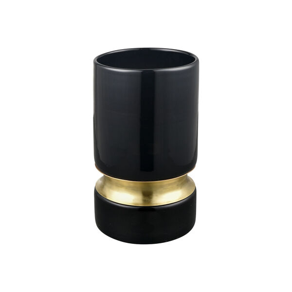 Brooke Black and Brass Small Vase, image 1