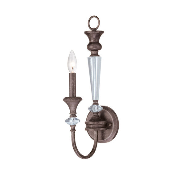 Boulevard Mocha Bronze and Silver Accent One-Light Wall Sconce, image 1