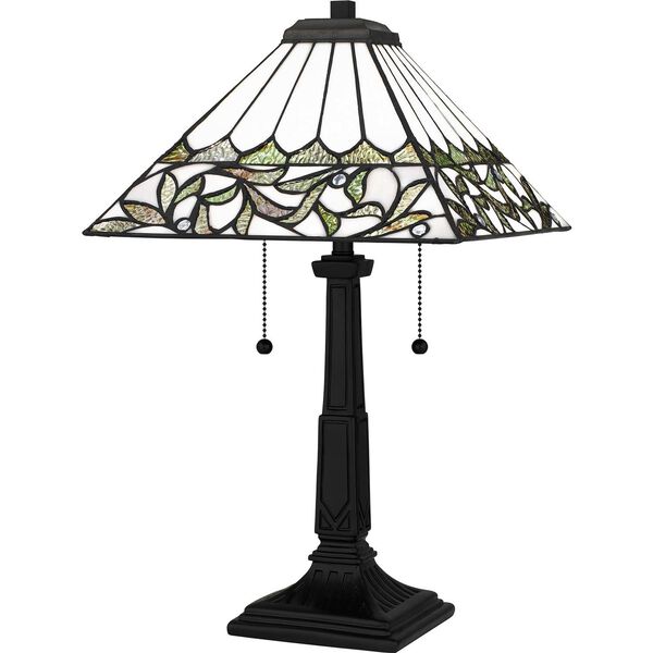 Galahad Matte Black Two-Light Table Lamp, image 1