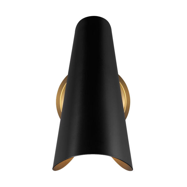 Tresa Burnished Brass One-Light Wall Sconce with Midnight Black Shade, image 2