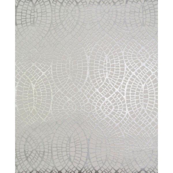 Antonina Vella Modern Metals Tortoise White and Silver Wallpaper - SAMPLE SWATCH ONLY, image 1