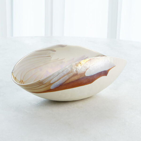 Ivory and Amber Small Oval Bowl, image 1