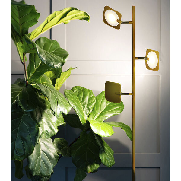 Tree Brass Three-Light Integrated LED Floor Lamp, image 2