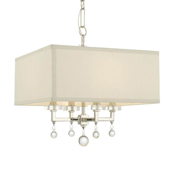 Paxton Polished Nickel Four-Light Mini Chandelier, image 1
