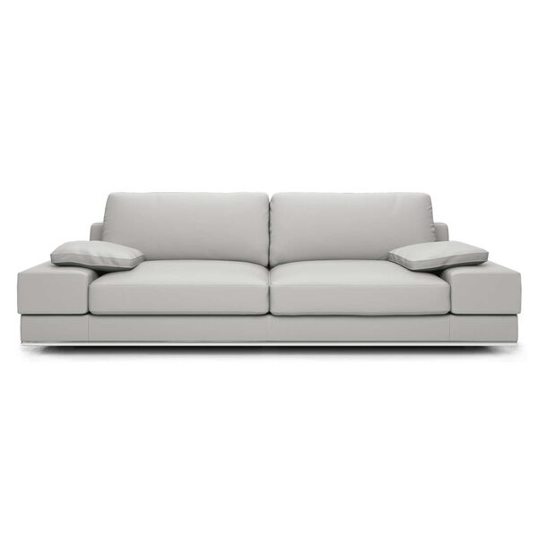 Bari Pearl Gray Leather Sofa, image 1