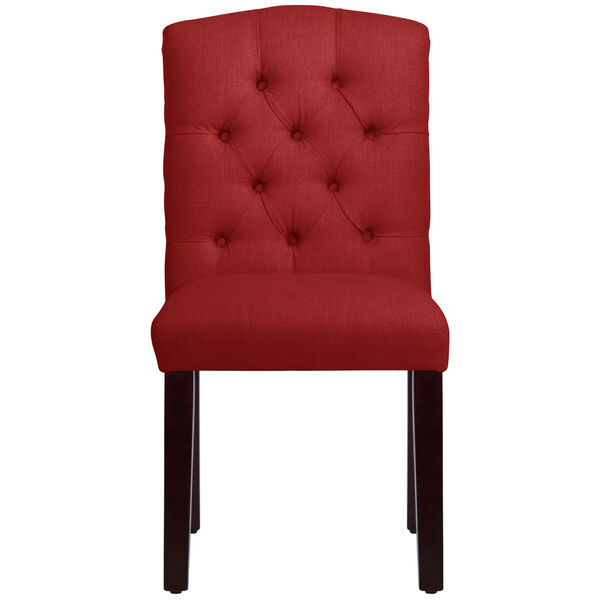 Linen Antique Red 39-Inch Tufted Arched Dining Chair, image 2