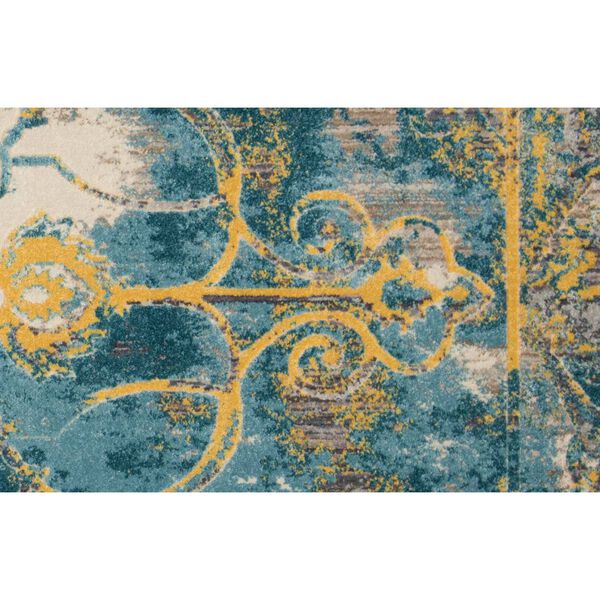 Keats Blue Yellow Taupe Area Rug, image 6