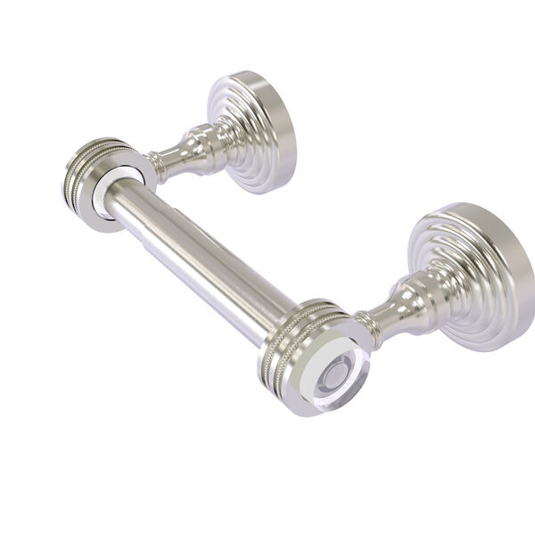 Pacific Grove Satin Nickel Two-Inch Two Post Toilet Paper Holder with Dotted Accents, image 1