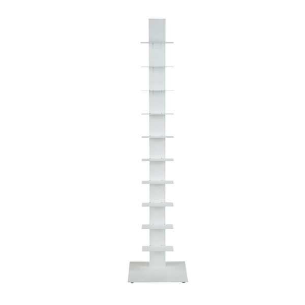 Sapiens White 14-Inch Bookcase Tower, image 1