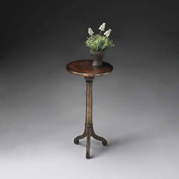 Artists Originals Brown and Gold Pedestal Table, image 1