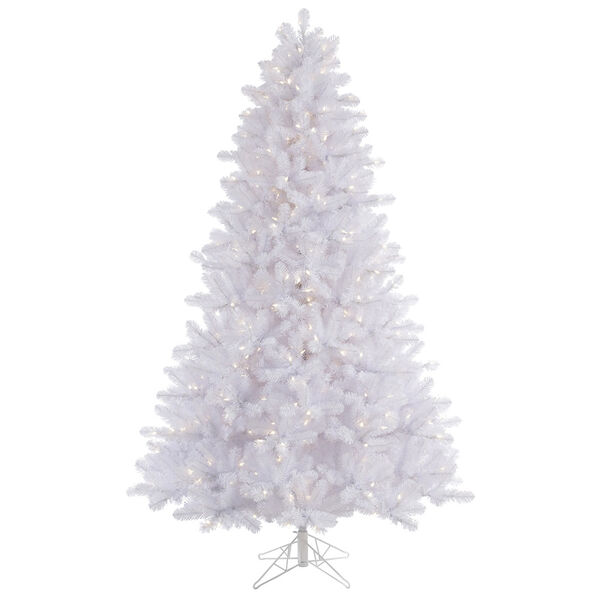 Crystal White 6.5 Foot Pine Tree with 550 Warm White Lights, image 1