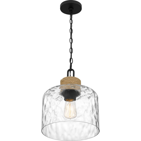 Baltic Matte Black and Natural One-Light Pendant, image 6
