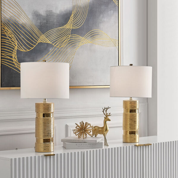 Lucano Gold Two-Light Table Lamp, Set of Two, image 4