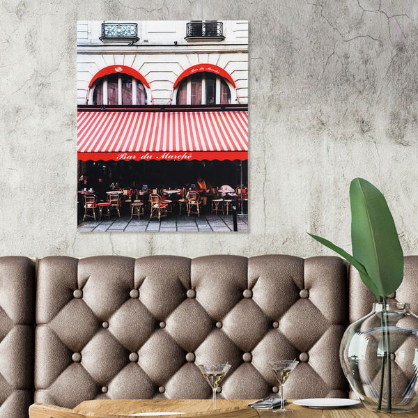 Parisian Bistro Multicolor Photo by Veronica Olson Printed on Tempered Glass, image 1