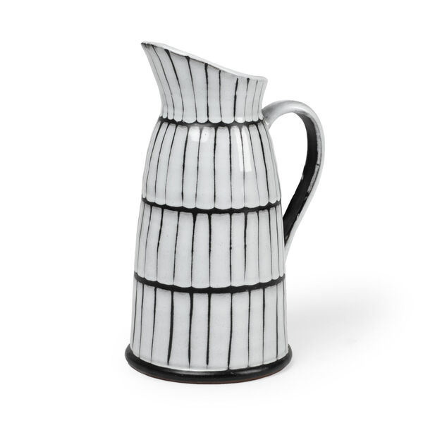 Lome White and Black 13-Inch Ceramic Jar, image 1