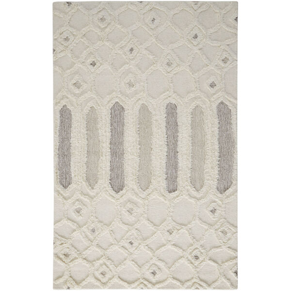 Anica Moroccan Wool Tufted Ivory Taupe Rectangular: 4 Ft. x 6 Ft. Area Rug, image 1