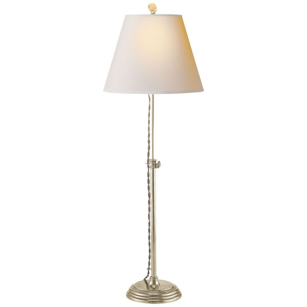 Wyatt Accent Lamp in Antique Nickel with Natural Paper Shade by Suzanne Kasler, image 1