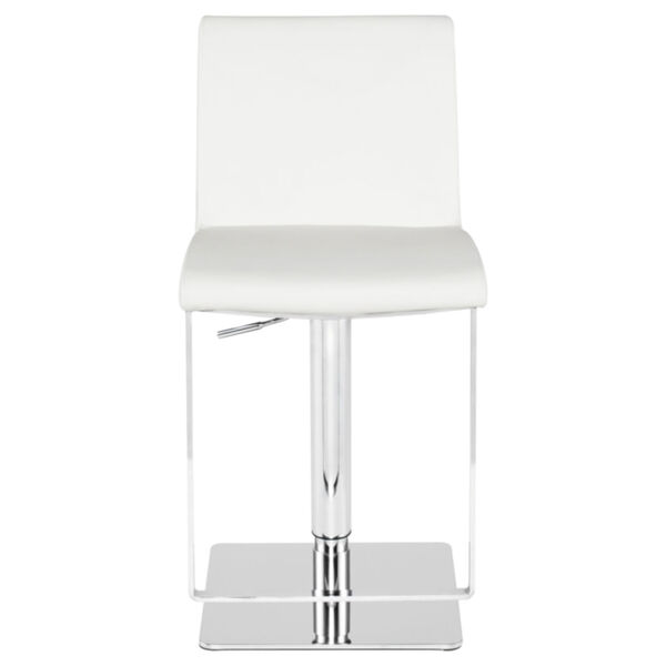 Lewis White and Silver Adjustable Stool, image 2