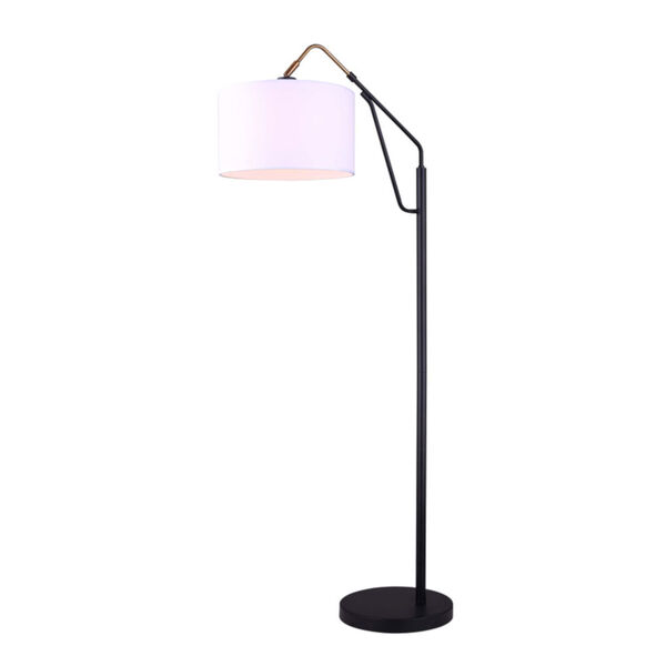 Winston Black and Gold One-Light Floor Lamp, image 1