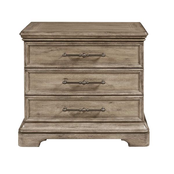 Garrison Cove Natural Nightstand with Storage Drawers and Usb Port, image 1