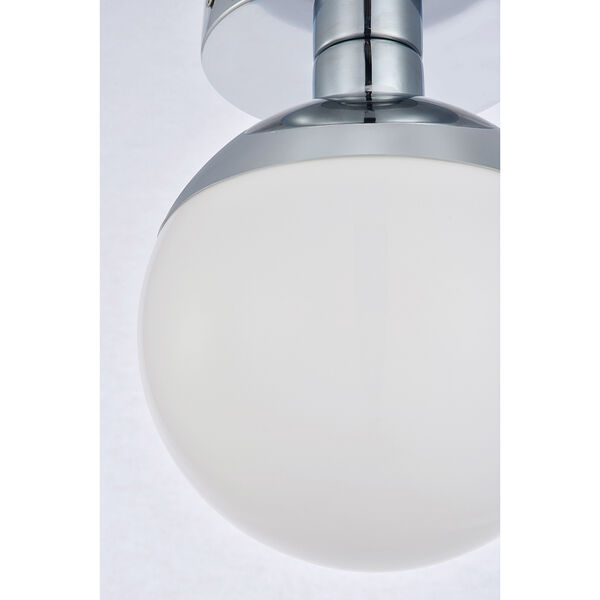 Eclipse Chrome and Frosted White Eight-Inch One-Light Semi-Flush Mount, image 5