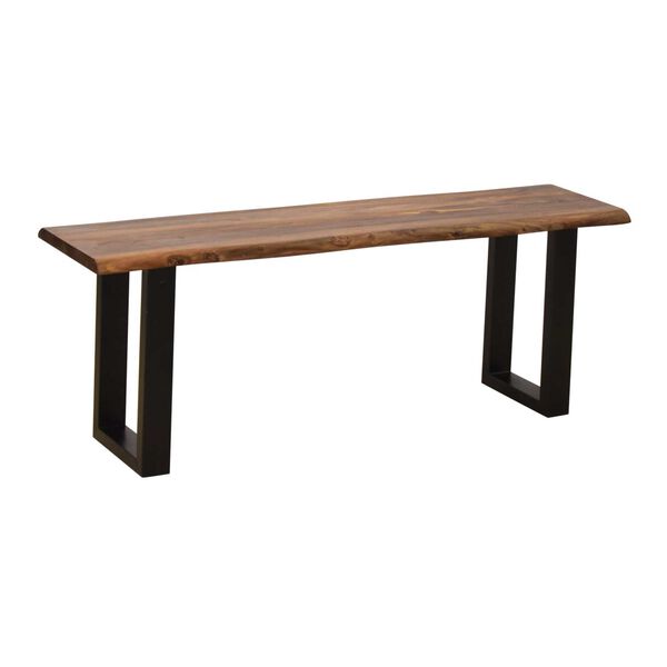Brownstone III Nut Brown and Black Counter Height Dining Bench, image 1