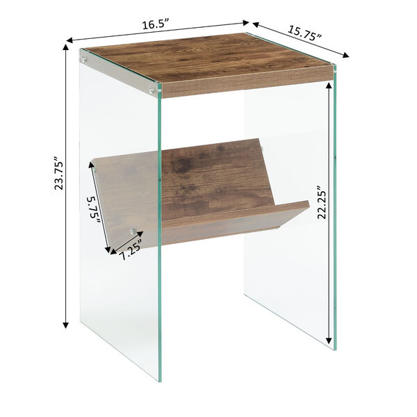 SoHo Barnwood and Glass End Table with Shelf, image 4
