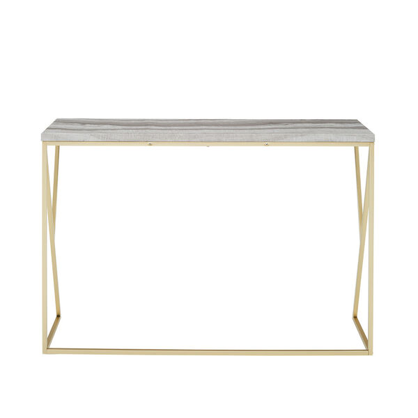 Lana Grey and Gold Geometric Side Entry Table, image 6