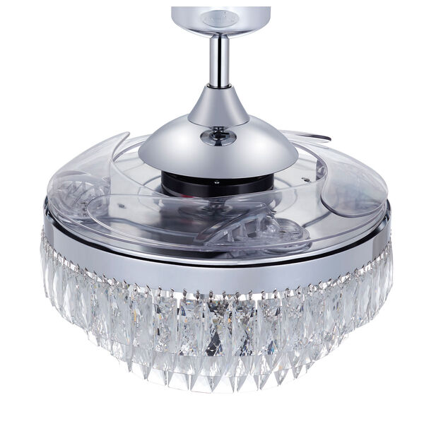 Veil Chrome 48-Inch One-Light Fandelier with Retractable Blades, image 5