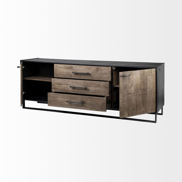 Alvin Brown and Black Two-Tone Solid Wood Sideboard, image 5