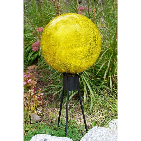 Gazing Globe 10 Inch Lemon Drop Crackle, image 10