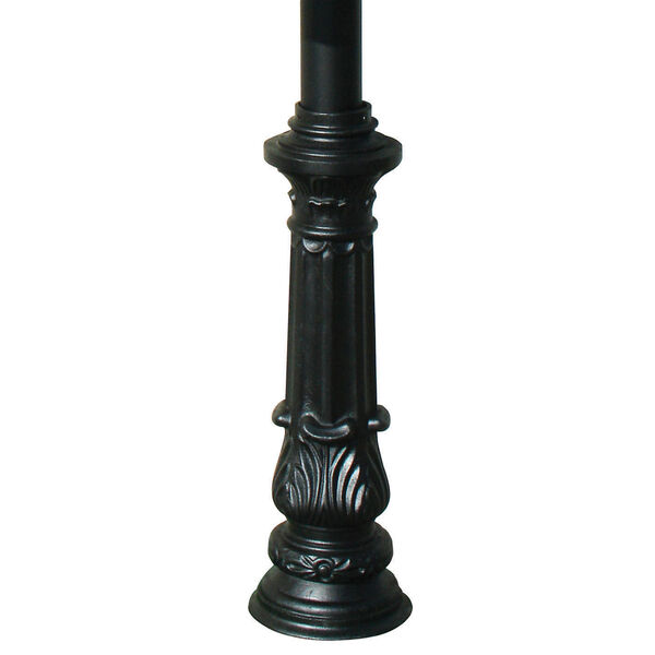 Lewiston Post with Economy 1 Mailbox, Ornate Base in Black Color with Black Solar Lamp, image 2