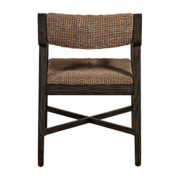 Richard Dark Brown and Natural Seagrass 32-Inch Arm Chair, image 4