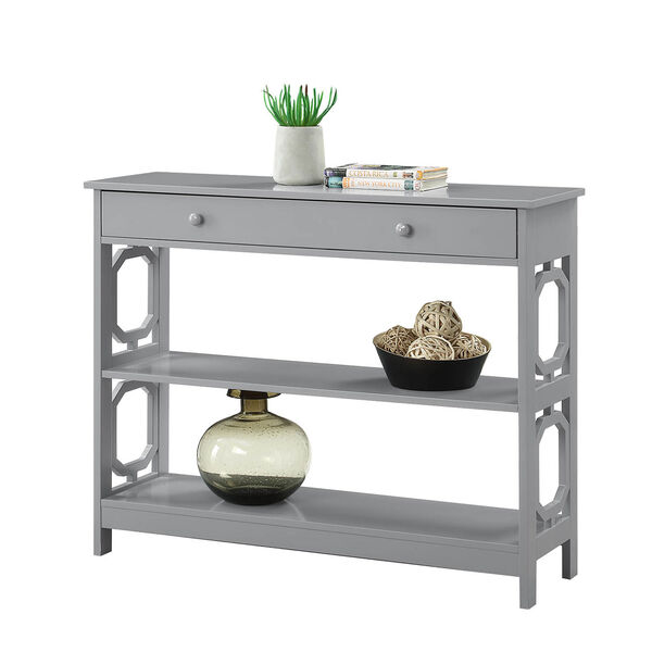 Omega 1 Drawer Console Table in Gray, image 3