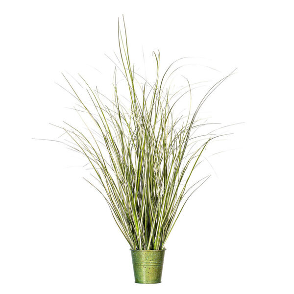 Faux Green Potted Native Grass, image 1