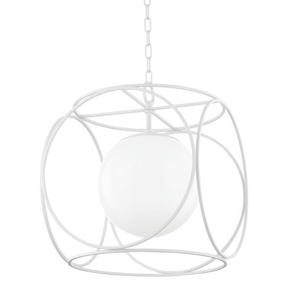 Claire Texture White 18-Inch One-Light Pendant, image 1