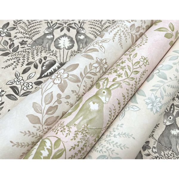 Cottontail Toile Linen and Charcoal Peel and Stick Wallpaper, image 5