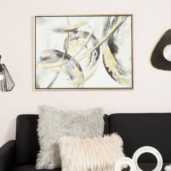 Gold and Gray Abstract Canvas Wall Art, 30-Inch x 40-Inch, image 5