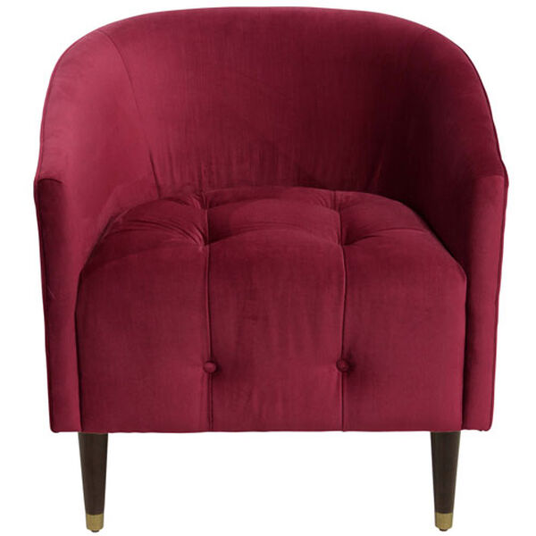 Velvet Berry 32-Inch Tufted Tub Chair, image 2
