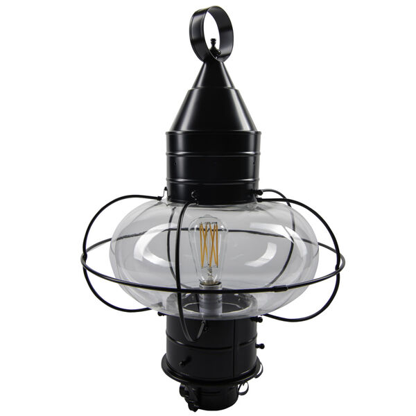 Classic Onion Black Single Light Outdoor Large Post Mount w/Clear Glass, image 3